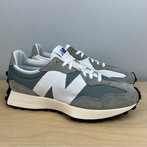 New Balance Men’s Size 10.5 D 327 Gray & White Athletic Running Shoes NWOT